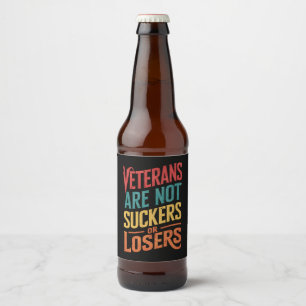 Veteranen sind weder Schwindel noch Verlierer Trum Bierflaschenetikett