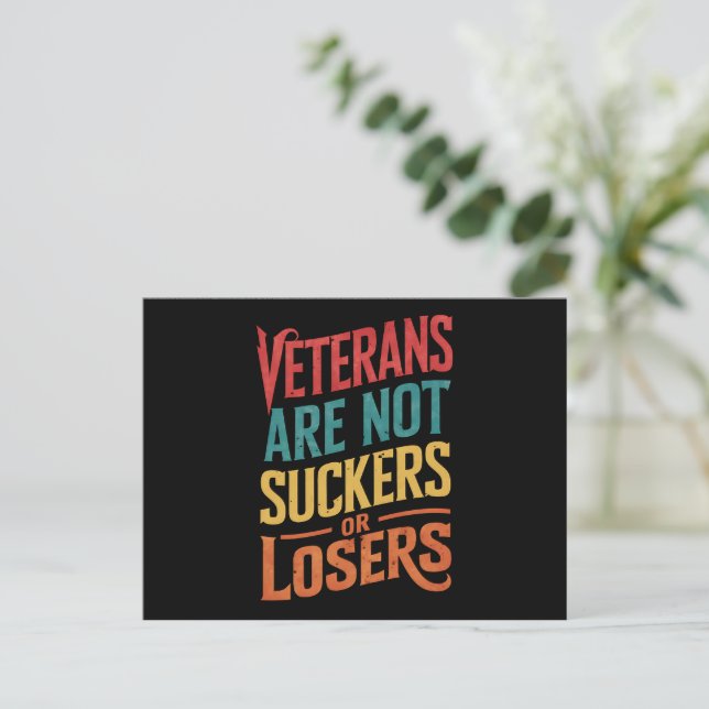 Veteranen sind weder Schwindel noch Verlierer Trum Postkarte (Stehend Vorderseite)