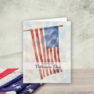 Veteranen-Tag Amerikanische Flagge Aquarell Karte