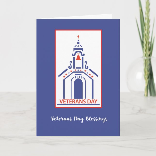 Veteranen Tag Segnungen Religiöse Kapellkirche Karte (Vorderseite)