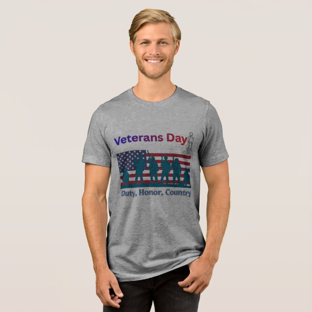 Veteranen-Tag Tri-Blend Shirt (Vorderseite voll)