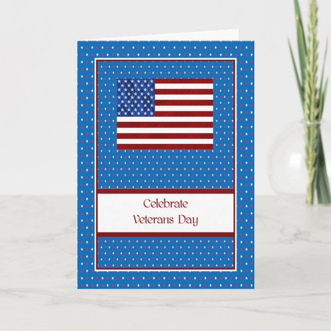 Veteranen-Tageskarte mit Flag & Stars Karte (Vorderseite)