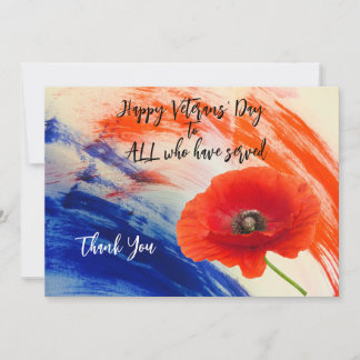 Veteranen-Tageswohnung Danke Karte