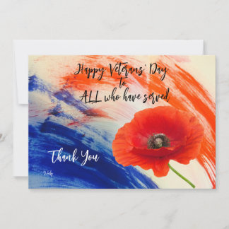 Veteranen-Tageswohnung Danke Karte