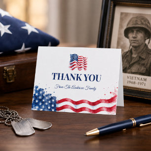 Veteranen-US-Flaggen-Begräbnis-Dankeskarten Dankeskarte