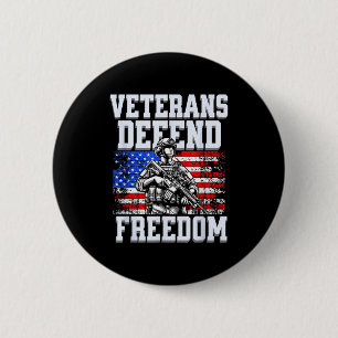 Veteranen verteidigen die Freiheit, US-patriotisch Button