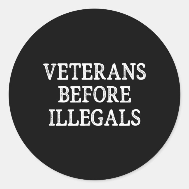 Veteranen vor dem Stil der Illegalen Runder Aufkleber (Vorderseite)