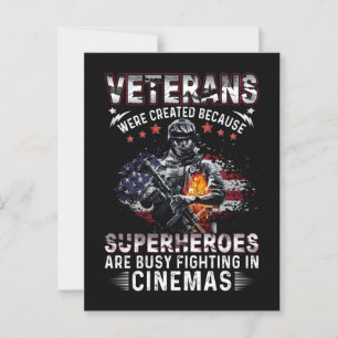 Veteranen Weil Superhelden in Kinos beschäftigt si Postkarte