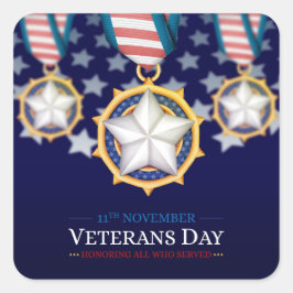 Veteranentag Quadratischer Aufkleber