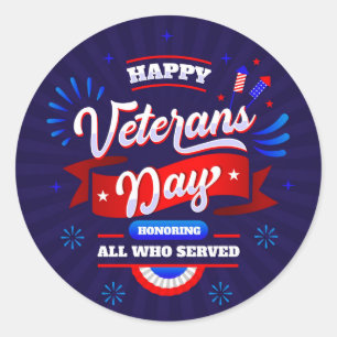 Veteranentag Runder Aufkleber