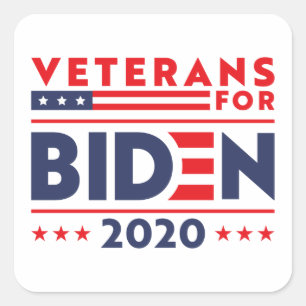 VETERANER FÜR BIDEN 2020 QUADRATISCHER AUFKLEBER