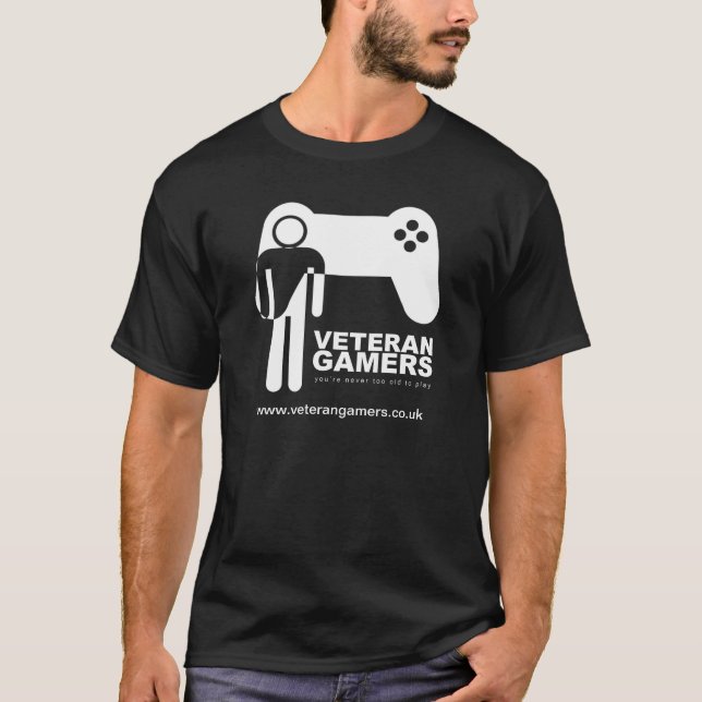 Veterangamers-schwarzer T - Shirt (Vorderseite)