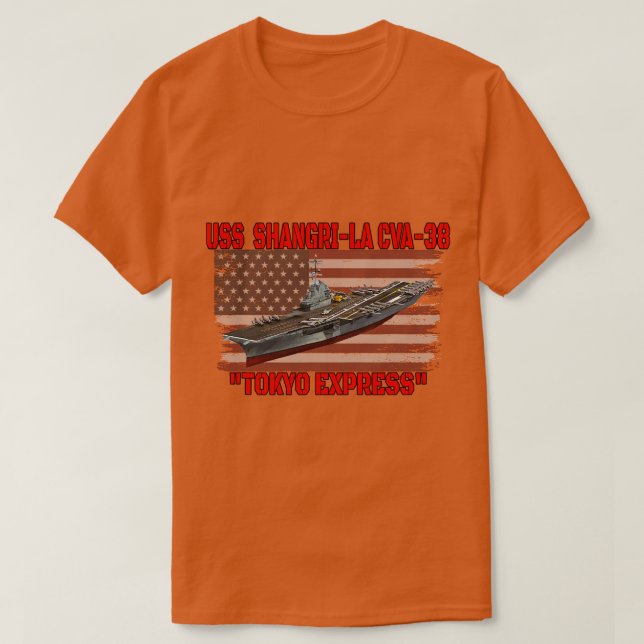 Veterans Day Aircraft-Pilot USS ShangriLa CVA38 Kr T-Shirt (Design vorne)