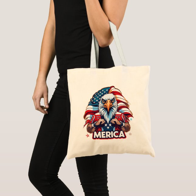 Veterans Day American Flag Merica Patriotic Eagle Tragetasche (Vorderseite (Produkt))