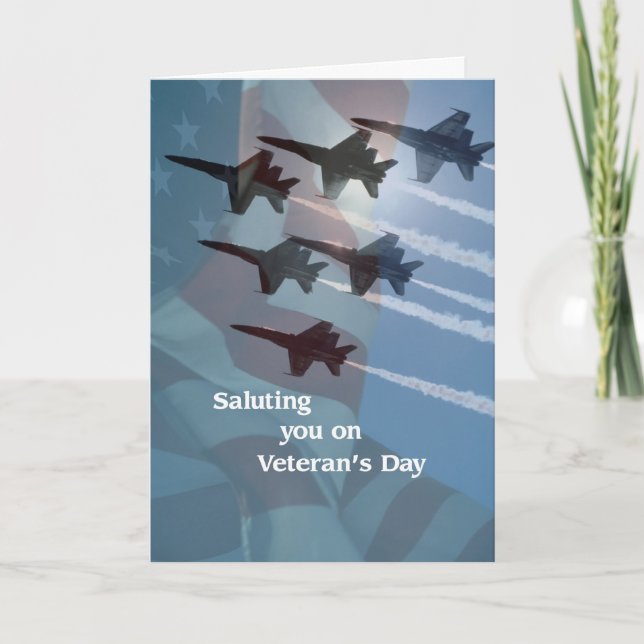 Veteran's Day Blue Angels Salute Karte (Vorderseite)