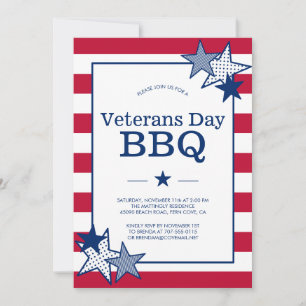 Veterans Day Bold US Flagge Patriotic GRILLEN  Einladung