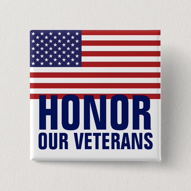 Veterans Day Button - USA Flag (Vorderseite)