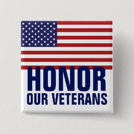 Veterans Day Button - USA Flag
