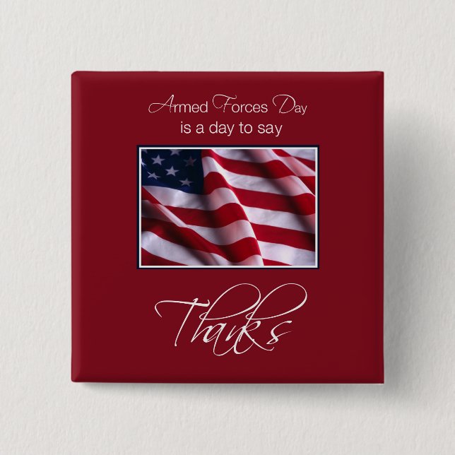 Veteran's Day Danke, Patriotic American Flag Button (Vorderseite)
