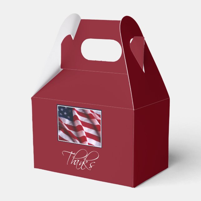 Veteran's Day Danke, Patriotic American Flag Geschenkschachtel (Vorderseite)