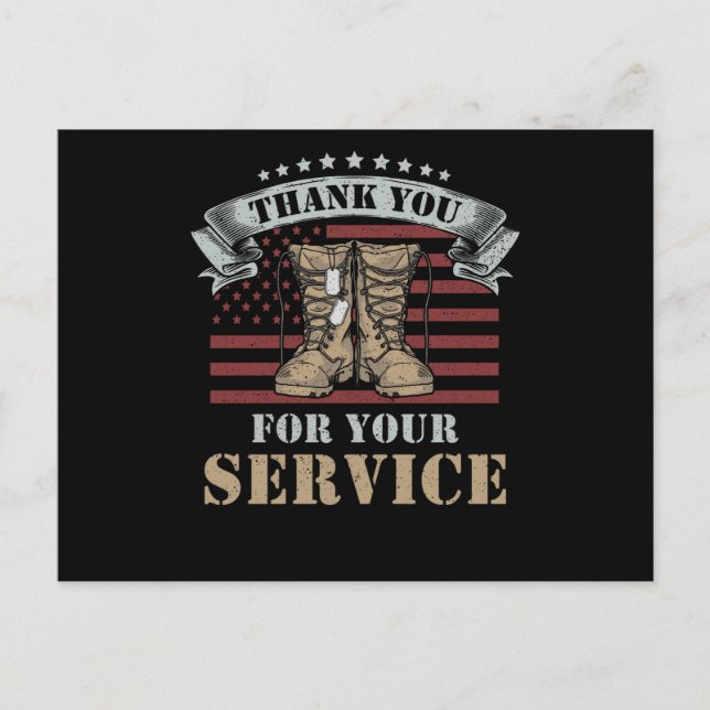 Veterans Day Gift Vielen Dank für Ihren Service Postkarte (Vorderseite)