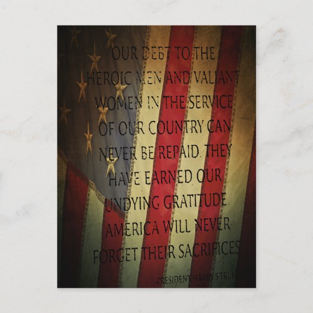 Veterans Day Harry S. Truman Postkarte (Vorderseite)