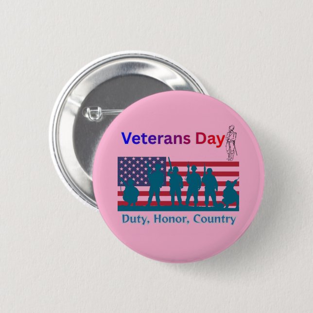 Veterans Day hellrosa Button (Vorne & Hinten)