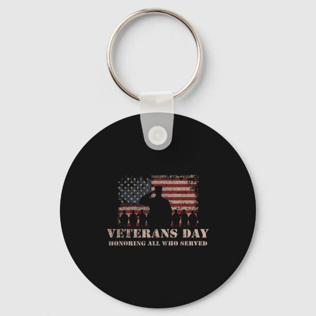Veterans Day Honoring All Who Served Patriotic Fla Schlüsselanhänger (Vorderseite)
