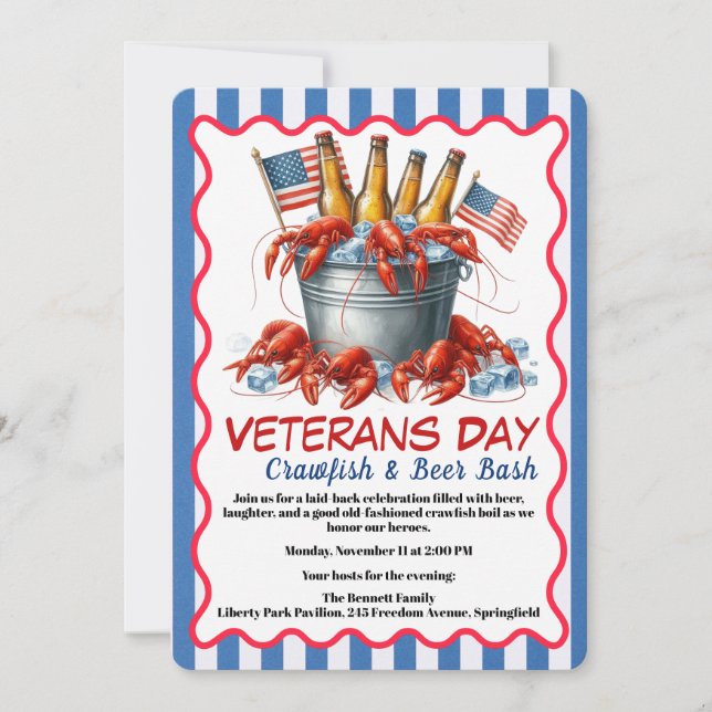 Veterans Day Invitation | Crawfish & Beer Party (Devant)