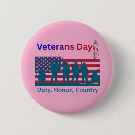 Veterans Day light pink Button