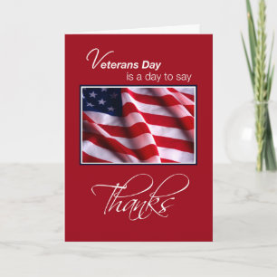 Veterans Day Patriotic American Flag Danke an Red