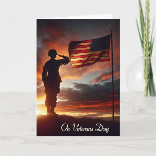 Veterans Day Salute an den amerikanischen Soldaten Karte