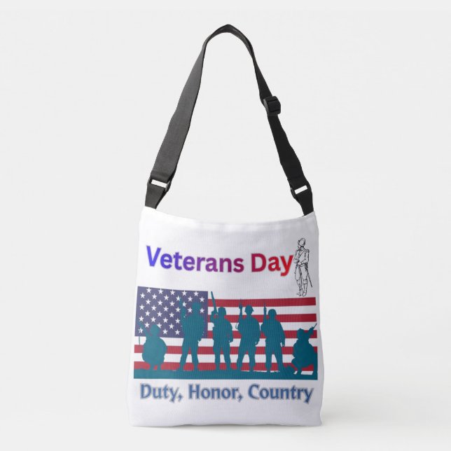 Veterans Day Tragetaschen Mit Langen Trägern (Vorderseite)