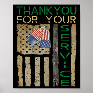 Veterans Day Vielen Dank für Ihren Service-Mitarbe Poster