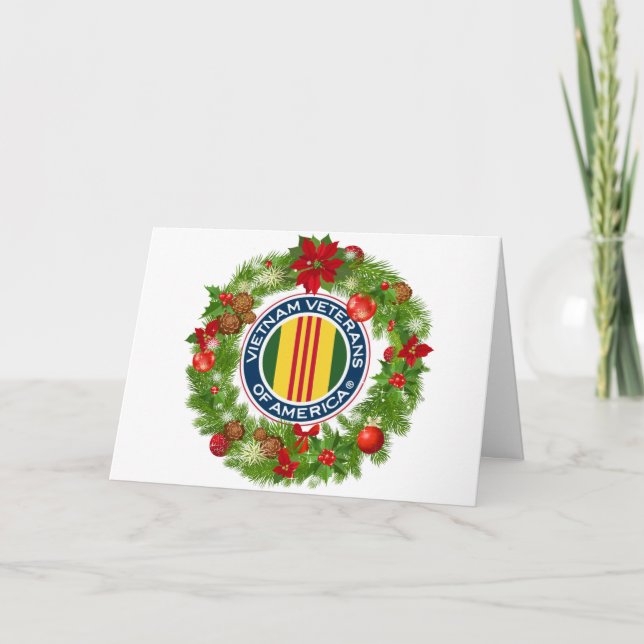Vétérans du Vietnam de carte de Noël de guirlande (Devant)