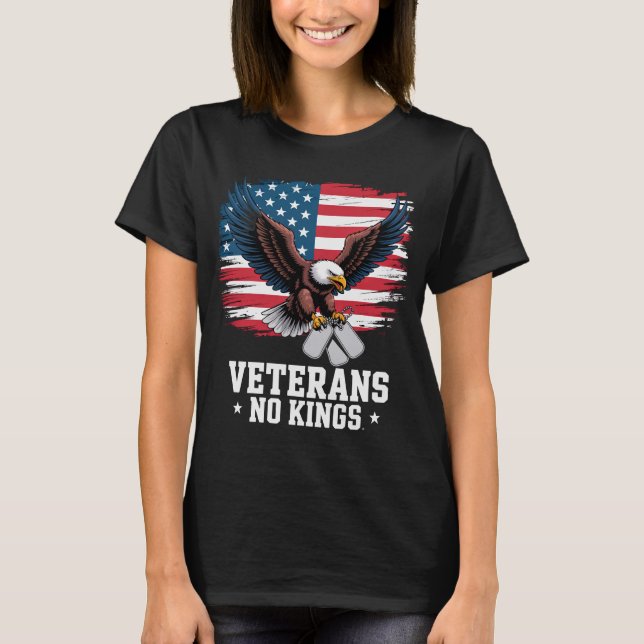 Veterans No Kings American Eagle  T-Shirt (Vorderseite)