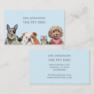 Vétérinaire Carte de visite médecin pour animaux d
