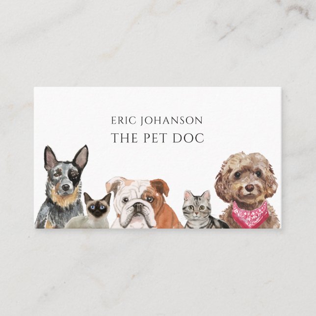 Vétérinaire Carte de visite médecin pour animaux d (Devant)
