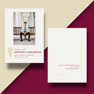 Vétérinaire Faire-part marron de graduation