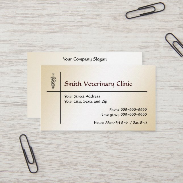 Vétérinaire vétérinaire Carte de visite (Devant/Arrière en situation)