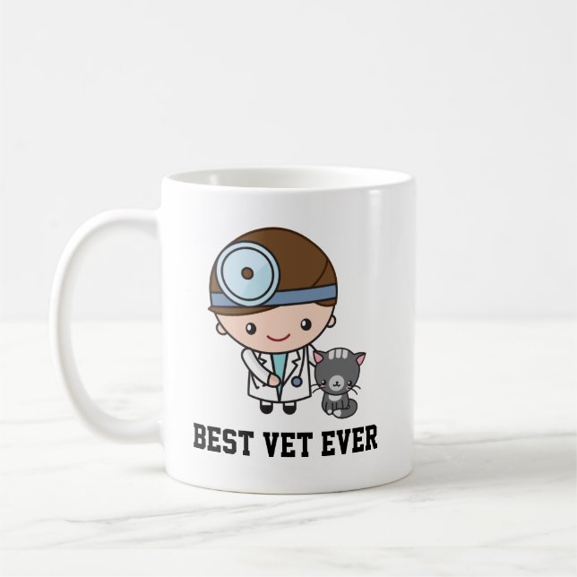 Veterinär- oder Vet-Tech-Geschenk Kaffeetasse (Links)
