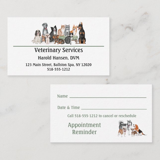 Veterinär- und Haustierdienste Visitenkarte (Vorne/Hinten)