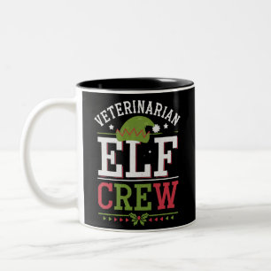 Veterinär-Weihnachtself Zweifarbige Tasse