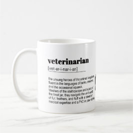 Veterinärdefinitionsdruck, Wörterbuch, Zitat Kaffeetasse