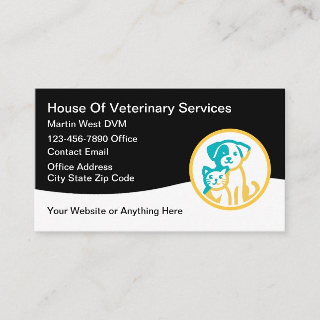 Veterinärdienste Moderne, einfache Visitenkarten Visitenkarte (Vorderseite)