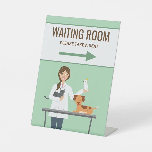 Veterinäre Frau - Gewartet Saal Sockelschild (Vorderseite)