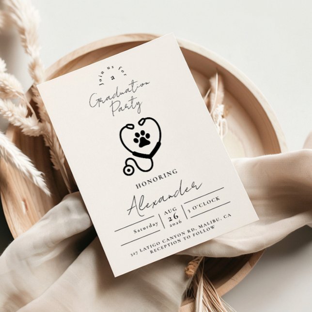 Veterinarian Graduation Party Einladung (Von Creator hochgeladen)
