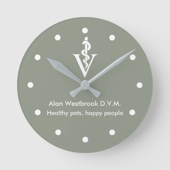Veterinarian Office Waiting Room Acrylic Clocks Runde Wanduhr (Vorderseite)