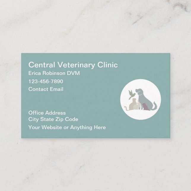 Veterinarian Pastel Color Business Cards Visitenkarte (Vorderseite)