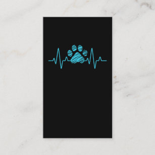 Veterinarian Paw Heartbeat Love Animals Vet Tech Visitenkarte
